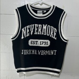 Nevermore Black & White Knit Sweater Vest